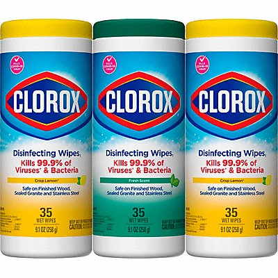 CLOROX MFG# 30112, Disinfecting Wipes 35 ct Canister PK5