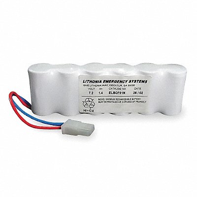 LITHONIA LIGHTING MFG# ELB0701N, Battery 7.2V 168hr 5 1/2in Recessed Tabs