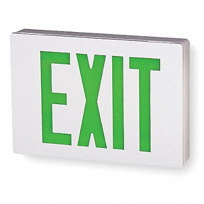 LITHONIA LIGHTING MFG# LESW2GELN, Exit Sign Alum Wht 11 3/8in 2W