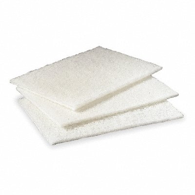 3M MFG# 00048011074450, Scouring Pad 9 in L White PK60