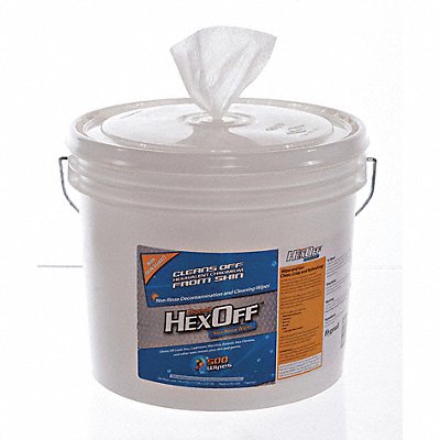 HYGENALL HEXOFF MFG# HX902NRTB, Heavy Metal Removing Wipes Bucket PK2