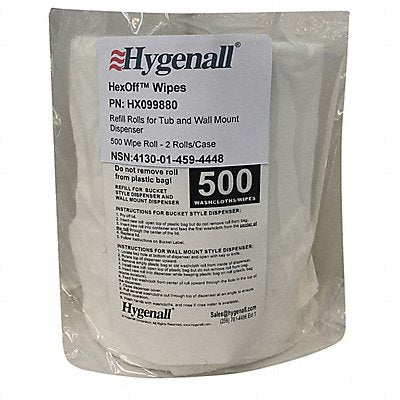 HYGENALL HEXOFF MFG# HX099880, Heavy Metal Removing Wipes Bag PK2