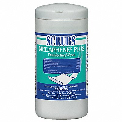 SCRUBS MFG# 96365, Disinfecting Wipes 73 ct Canister PK6