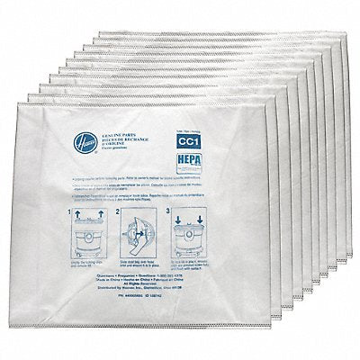 HOOVER COMMERCIAL MFG# AH10363, Vacuum Bag 16-1/2 H 12 L PK10