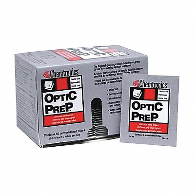 CHEMTRONICS MFG# CP410, Optical Wipes 8 1/4 x 4 50 ct PK50