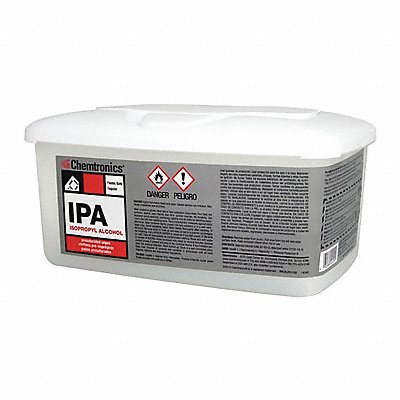 CHEMTRONICS MFG# IPA100B, Alcohol Wipes Unscented 100 ct PK100