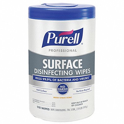 PURELL MFG# 934206, Disinfecting Wipes 110 ct Canister PK6