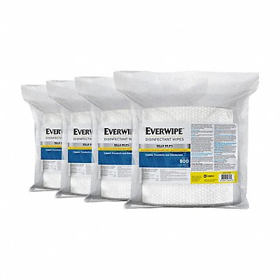 EVERWIPE MFG# 10100, Disinfectant Wipes 800 ct Bag PK4