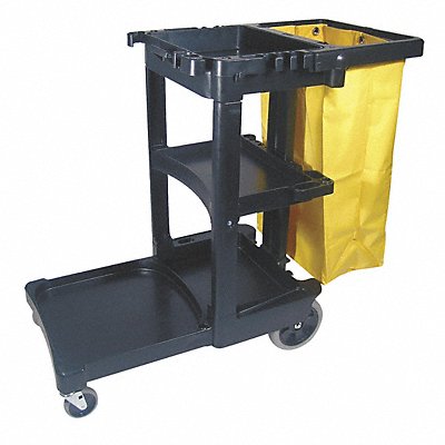 RUBBERMAID COMMERCIAL PRODUCTS MFG# FG617388BLA, Janitor Cart 38 in H 32 gal Cap.