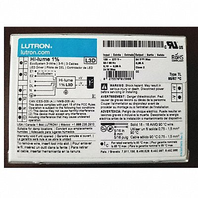 LUTRON MFG# L3DA4U1UKSEA035, LED Driver 120 to 277VAC 30V to 54VDC