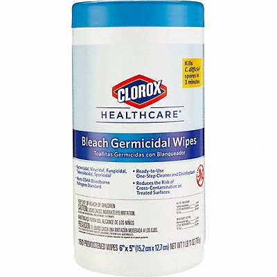 CLOROX HEALTHCARE MFG# 30577, Disinfecting Wipes 150 ct Canister PK6