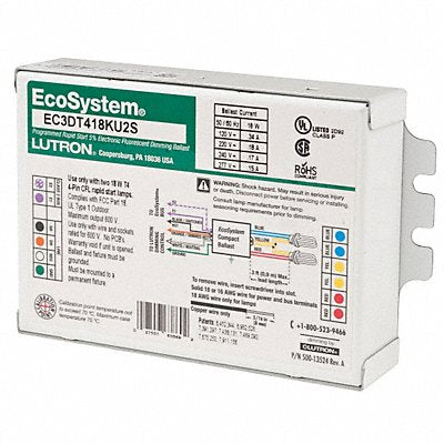 LUTRON MFG# EC3DT418KU2S, CFL Ballast Electronic Dimmable 18W