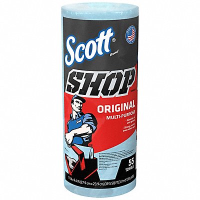 SCOTT MFG# 75130, Dry Wipe Roll 9 1/2 x 11 Blue