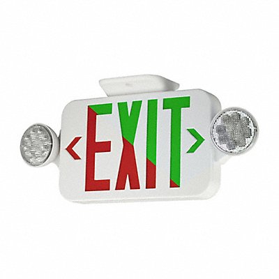 COMPASS MFG# CCRGRC, LED Lighted Exit Sign Wht Plastic 7-1/5