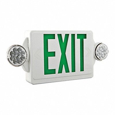 LITHONIA LIGHTING MFG# LHQMLEDGHOM6, Exit Sign w/Emergency Light LED 120/277V