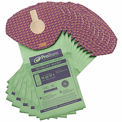 PROTEAM MFG# 107680, Filter Bags Paper 11 x9-1/2 x1 PK10