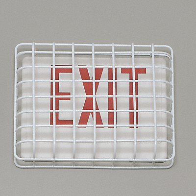 SAFETY TECHNOLOGY INTERNATIONAL MFG# STI9640, Wire Guard Steel White 13 3/4 Exit Sign