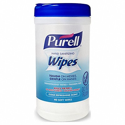 PURELL MFG# 912006CMR, Sanitizer Wipes Canister 5.7 x 7.5 PK6