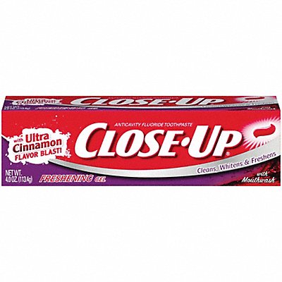 CLOSE UP MFG# CB742422, Toothpaste 4 oz Cinnamon Blast PK24