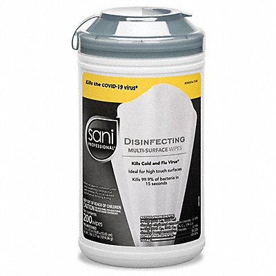 SANI PROFESSIONAL MFG# P22884, Disinfecting Wipes 200 ct Canister PK6