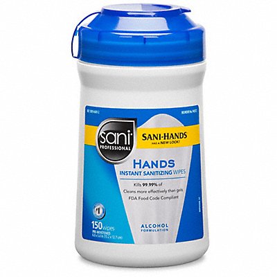 SANI PROFESSIONAL MFG# P43572, Sanitizer Wipes Canister 6 x 6-3/4 PK12