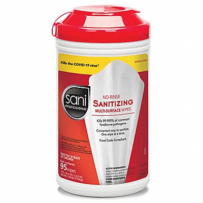 SANI PROFESSIONAL MFG# P56784, Sanitizing Wipes 95 ct Canister PK6