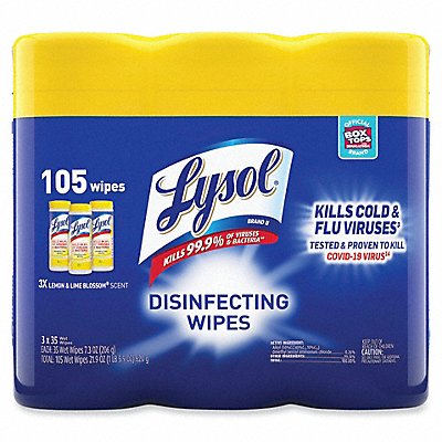 LYSOL MFG# REC81145, Disinfecting Wipes 35 ct Canister PK12