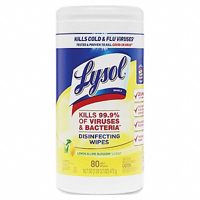 LYSOL MFG# REC84251, Disinfecting Wipes 80 ct Canister PK6